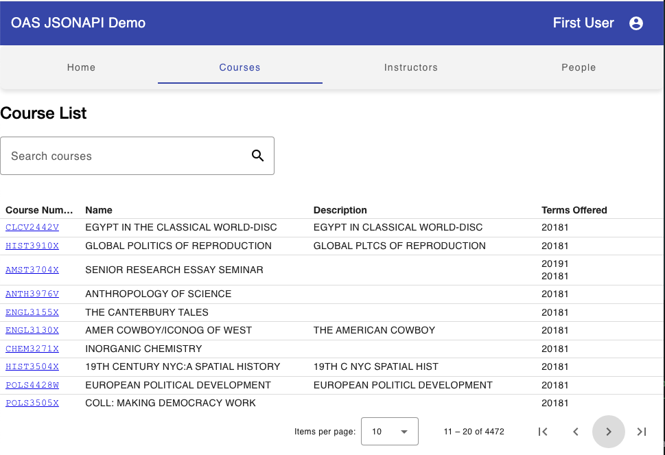 OAS app screenshot